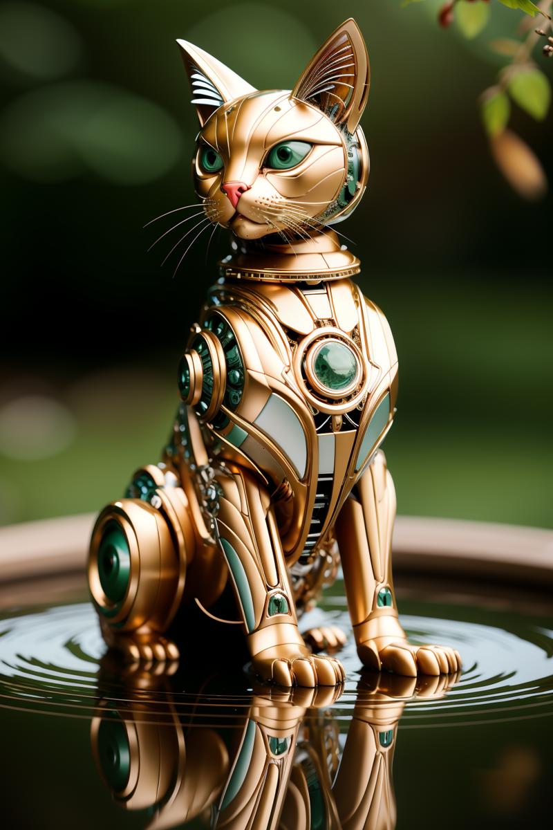 00289-3234195615-mechanical cat,((masterpiece)), ((best quality)), 8k, high detailed, ultra-detailed, A (red_1.3) , harmoniously integrated into.png